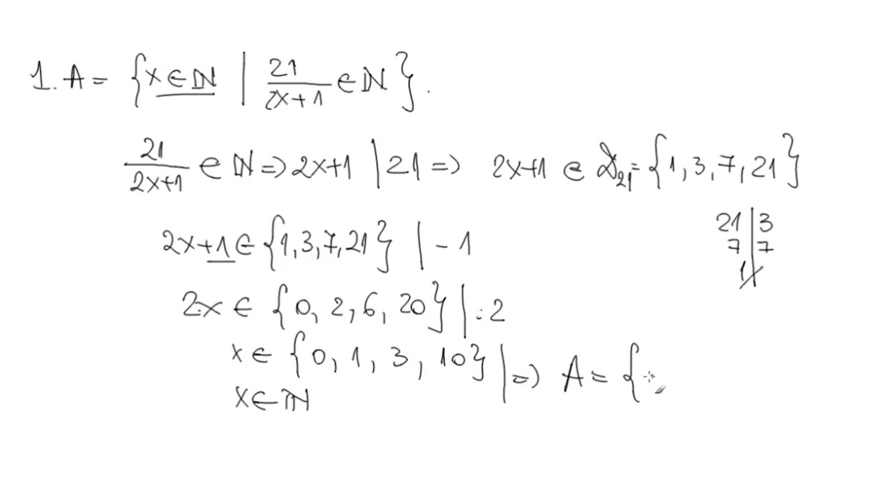Aflarea elementelor unei multimi pe baza proprietatilor divizibilitatii