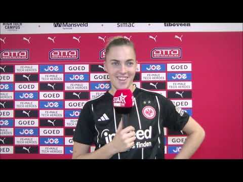 Interview with Laura Freigang after PSV Vrouwen vs Eintracht Frankfurt in the UWEC