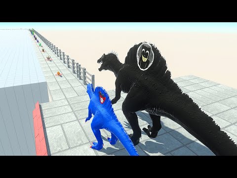 Huggy Wuggy Dino vs CARTOON CAT DINO DEATH RUN | Animal Revolt Battle Simulator