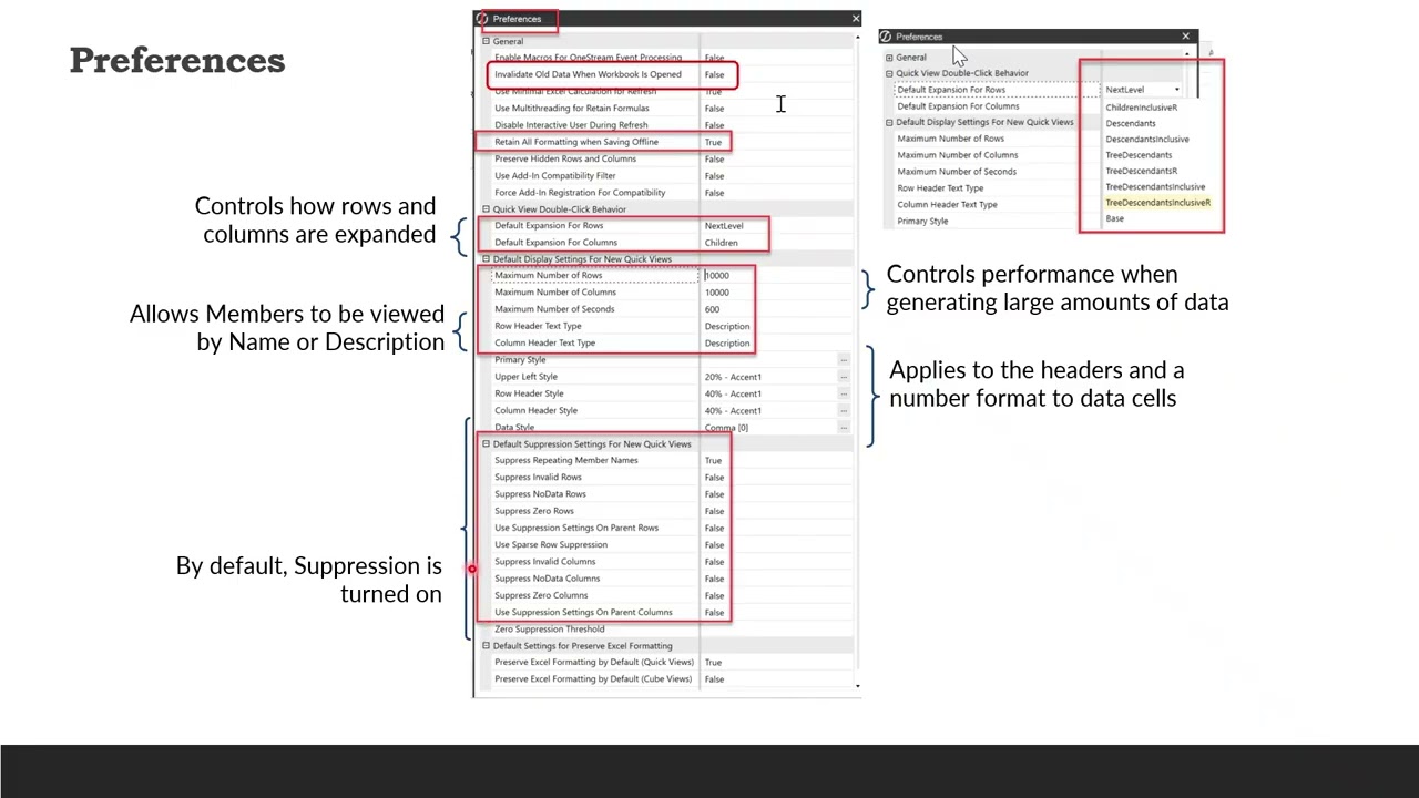OneStream - Quick views