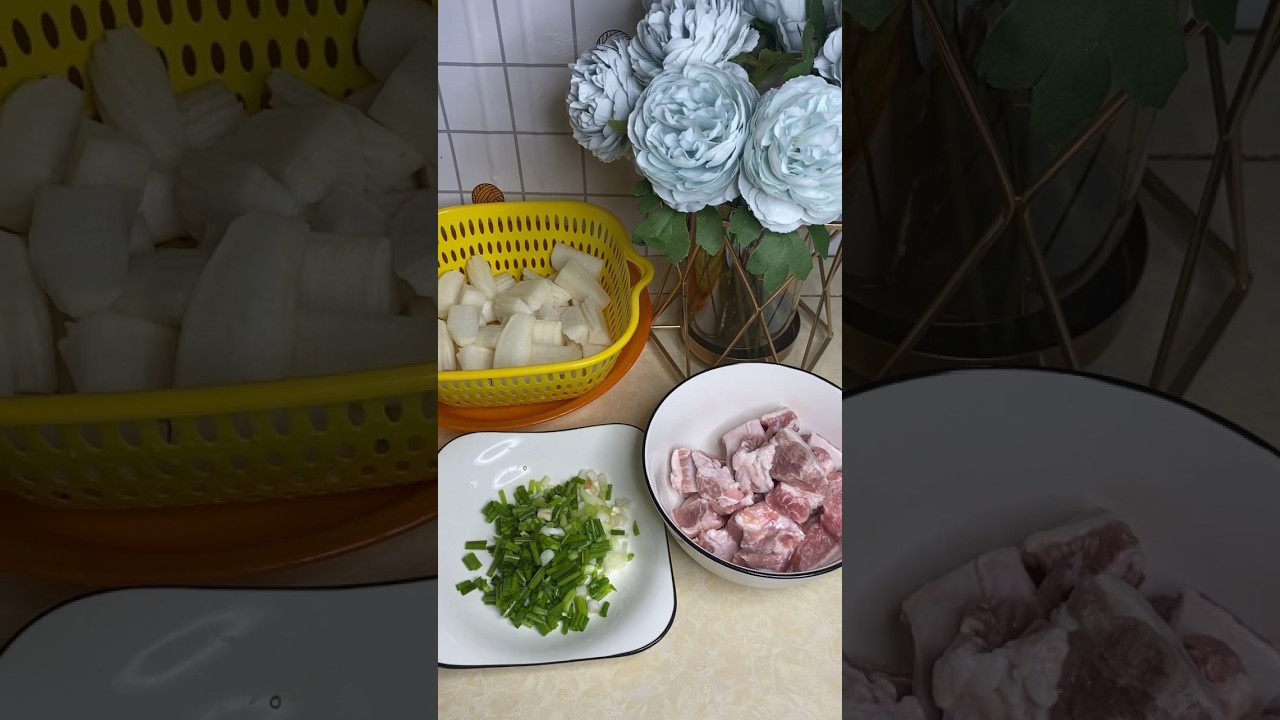 Chinese radish with pork ribs soup #shorts #short #cooking #souso#food #cookingchannel #cookingvideo