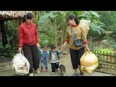 Selling many puppies, buying winter supplies / preparing fish hotpot to eat with my two sons.