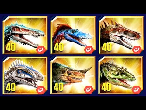 ALL MAX LEVEL 40 VIP CARNIVORES UNLOCKED (JURASSIC WORLD)