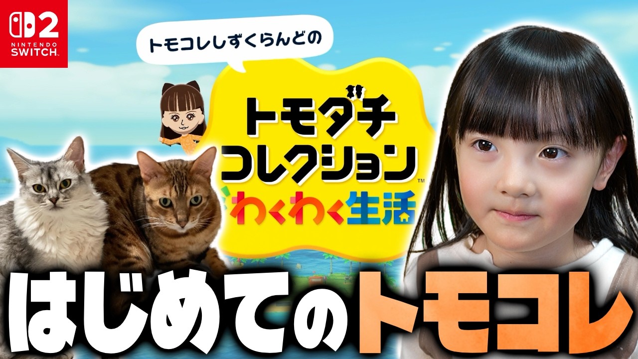 はじめてのトモダチコレクション。愛猫2匹を人間にして一緒に暮らしてみた【6歳ゲーム実況】