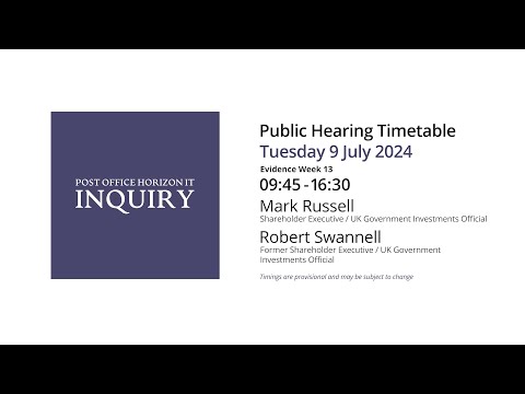 Mark Russell - Robert Swannell -  Day 161 PM (09 July 2024) - Post Office Horizon IT Inquiry