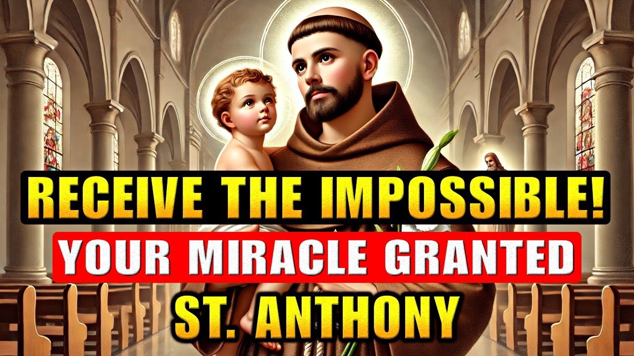 🛑THE IMPOSSIBLE MIRACLE ARRIVES IN YOUR LIFE TODAY - PRAYER TO SAINT ANTHONY✝️