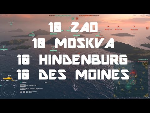 Cruiser Showdown: 10 Zao VS 10 Des Moines VS 10 Hindenburg VS 10 Moskva
