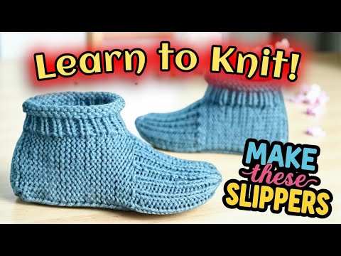 How to Knit Granny Slippers – Step-by-Step Beginner Video + FREE Knitting Pattern #knitting