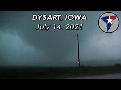Iowa Tornado Outbreak 7/14/2021 - Close Intercept in Dysart (Adam Lucio)