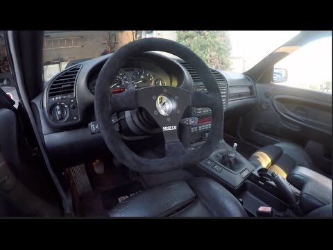 Bmw e36 gets a SPARCO steering wheel!!