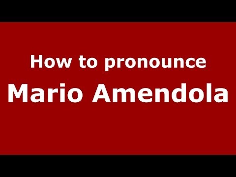 How to pronounce Mario Amendola (Italian/Italy) - PronounceNames.com
