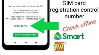 Control number Smart & TNT | how to check sim card registration control number offline