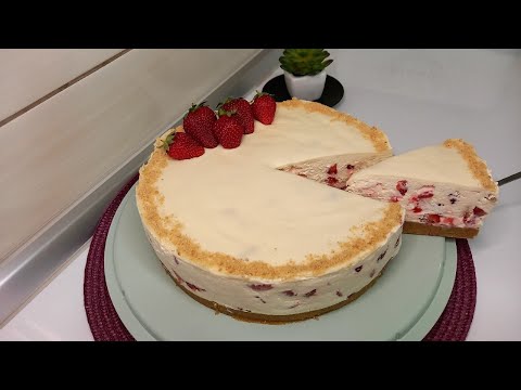 Za 10 minuta napravite tortu sa plazmom i jagodama!Bez kuhanja i pečenja!-Strawberry cake