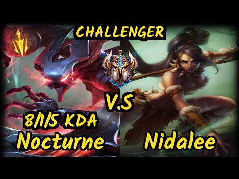 Lava (NOCTURNE) vs NIDALEE - 8/1/5 KDA JUNGLE CHALLENGER GAMEPLAY - KR