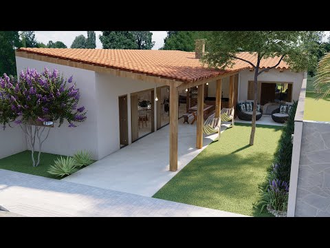 173c | Casa aconchegante com varanda  | 3 QUARTOS | Formato de L.