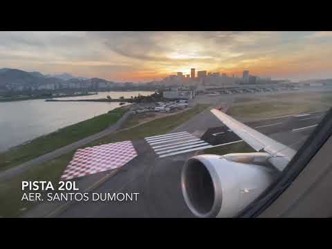 Decolando no Santos Dumont a bordo do Airbus A319 da LATAM