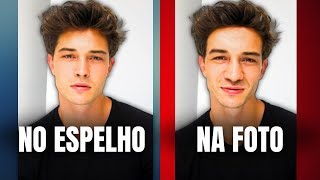 Imagem no espelho vs fotos - Por que são diferentes?