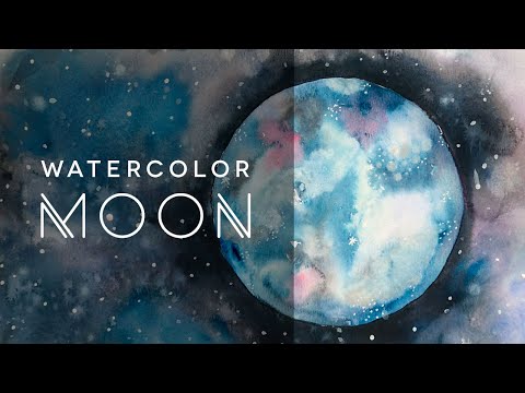 Painting a Watercolor Moon in Space