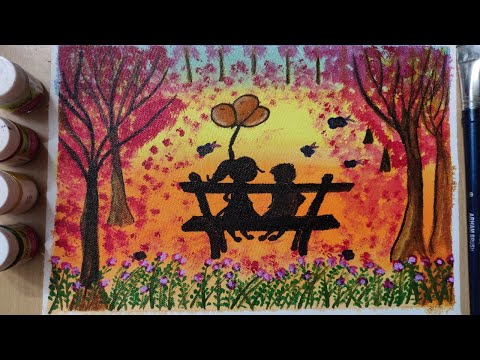Beautiful Scenery Painting for Beginners | Acrylic Painting Tutorial | Painting on Canvas