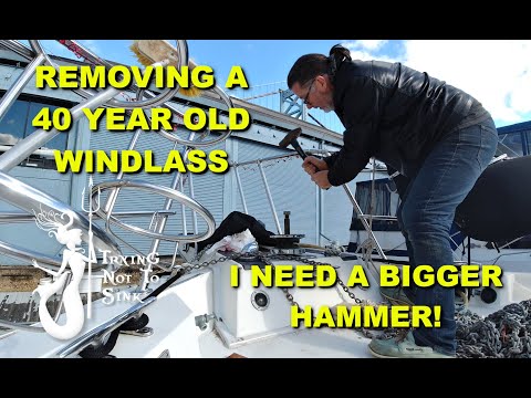 Replacing a 40 year old windlass is not easy. E113
