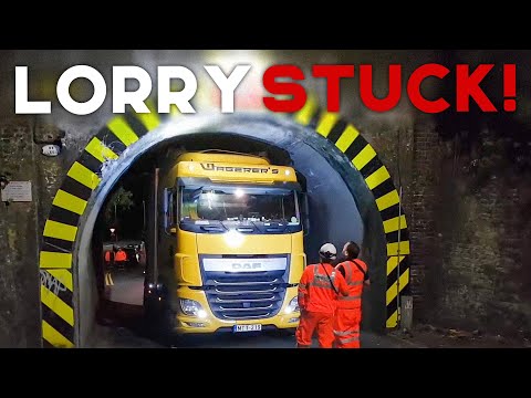 UNBELIEVABLE UK LORRY DRIVERS | Lorry Gets Stuck In Narrow Lane, Trailer Crashes Into 2 Trucks! #24