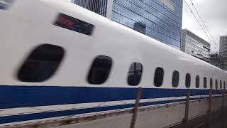 (車窓)2021/7/3 大雨による東海道新幹線遅延で団子運転 東京→品川 #東海道新幹線