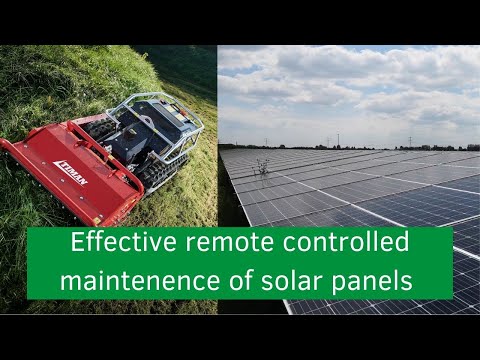 Maintenance of solar panel farm with remote controlled mowers from Timan