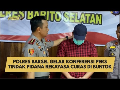 POLRES BARSEL GELAR KONFERENSI PERS TINDAK PIDANA REKAYASA CURAS DI BUNTOK