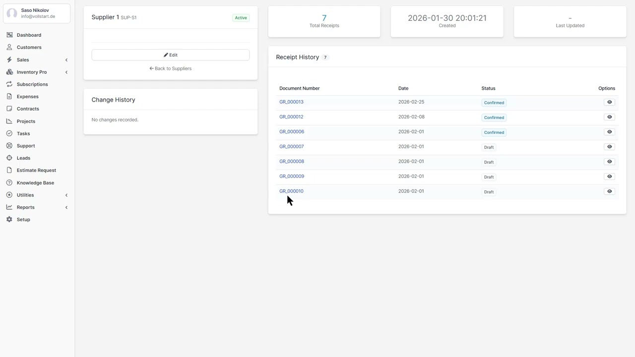 Suppliers - Inventory Pro - Multi-Warehouse Inventory Management for Perfex CRM