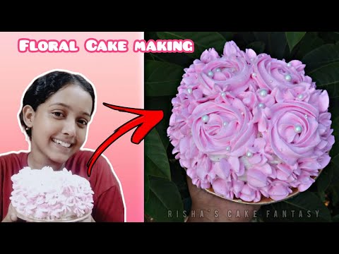Floral Cake making 🌸| Chocolate sponge cake recipe | home made cake 🍰#homebakery #cakerecipe
