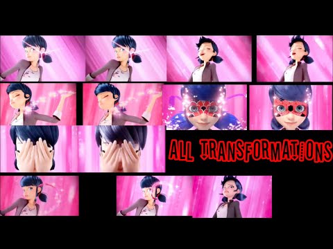 All versions of Ladybug’s transformations (season 1,2,3,4, Shanghai)