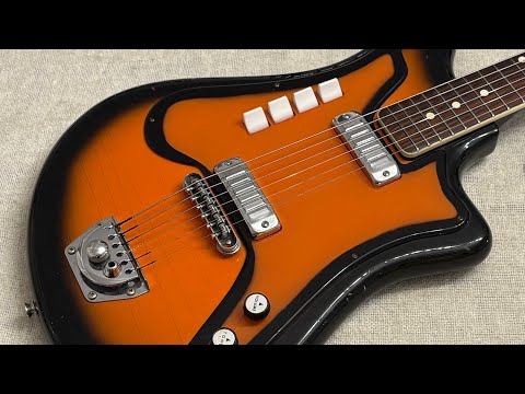 1960’s D’Scala Deluxe Electric Guitar Orange & Black Made in Italy Rare Bizarre + Case image 25