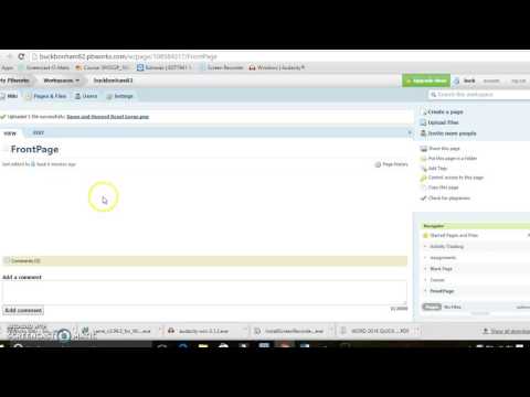 PBWorks Wiki How to Create an Introductory Page and Upload an Image
