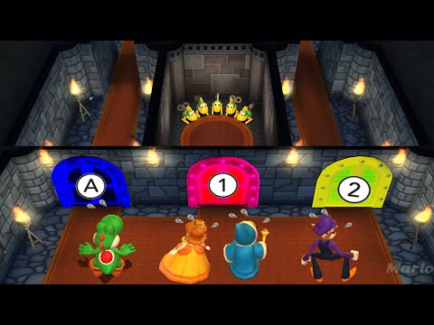 Mario Party 9 - Yoshi v s Kamek vs Waluigi vs Daisy (DK Jungle Ruins)