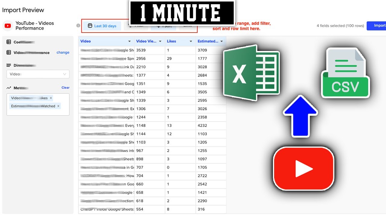 How To Export YouTube Videos Data To CSV or Excel File | YouTube Data API in Excel