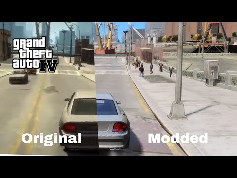 GTA 4 - Modded v/s original graphics| Awesome Video | Comparison + installation | FHD