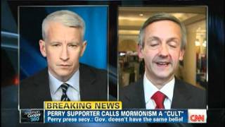 CNN's Anderson Cooper quizzes Pastor Robert Jeffress, "Mitt Romney - Mormonism a Cult?"