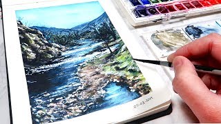 EASY Landscape Watercolor Painting for BEGINNERS