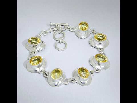  Bratara Argint 925 Citrine Naturale Ovale - Expresiva si Solara