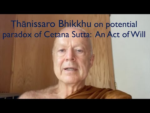 Ṭhānissaro Bhikkhu on potential paradox of Cetana Sutta: An Act of Will