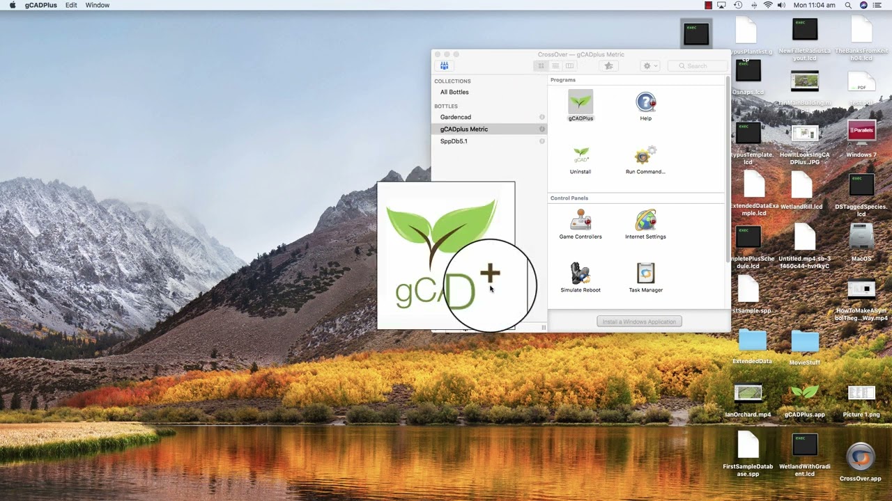 Upgrade a copy of gCADPlus that's running under CrossOver
