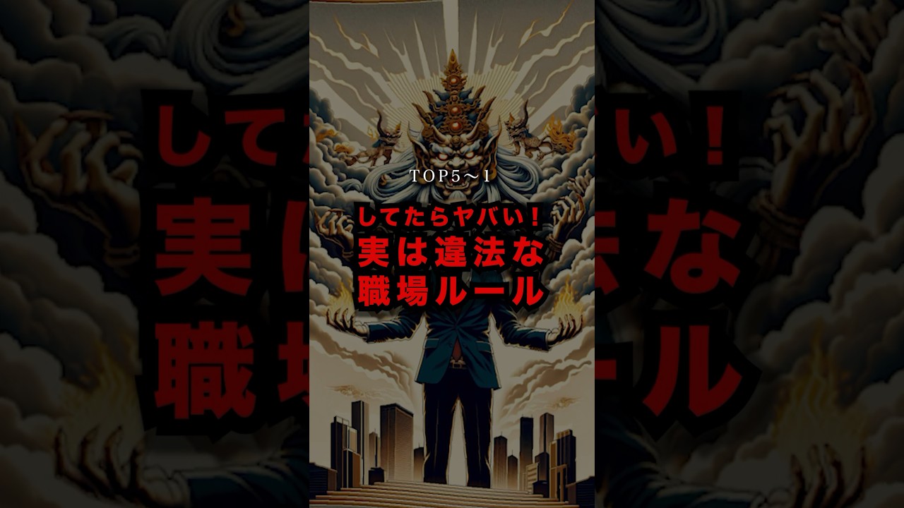 してたらヤバい！実は違法な職場ルール【TOP5〜】 #都市伝説 #オカルト #shorts