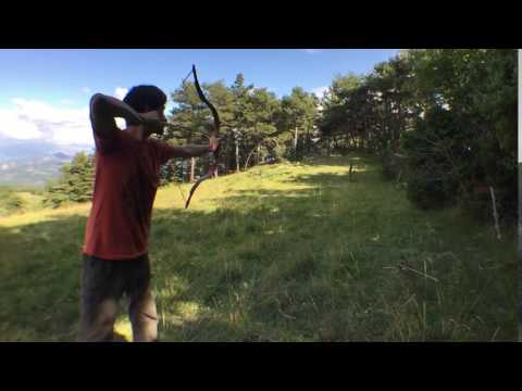 Stump shooting with Grozer's Moghul "crab" bow
