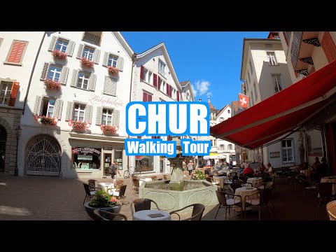 Chur Suíça 🇨🇭 Passeio a pé em 4K