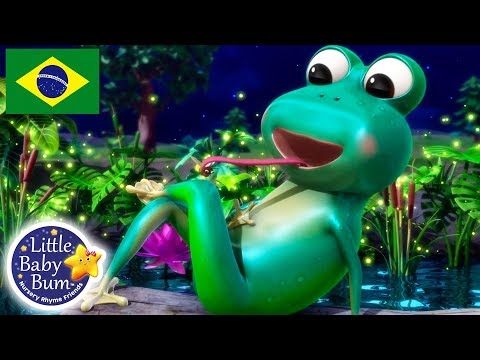 Canções para Bebe | Cinco Pequenos Sapos | Desenho para Bebe | Little Baby Bum em Português