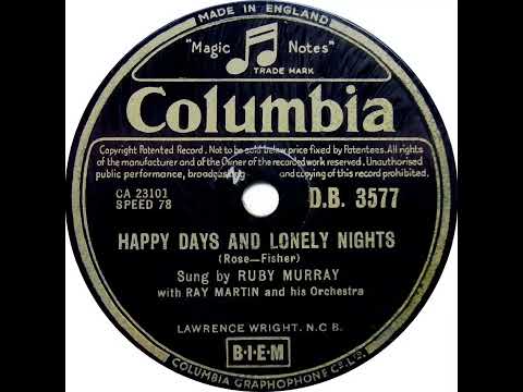 UK New Entry 1955 (16) Ruby Murray - Happy Days And Lonely Nights