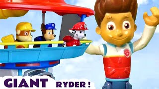 Why does Giant Ryder try to stop the Paw Patrol Pups?