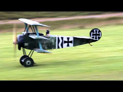 Fokker Dr. 1 take off at Jämi Fly In 2012