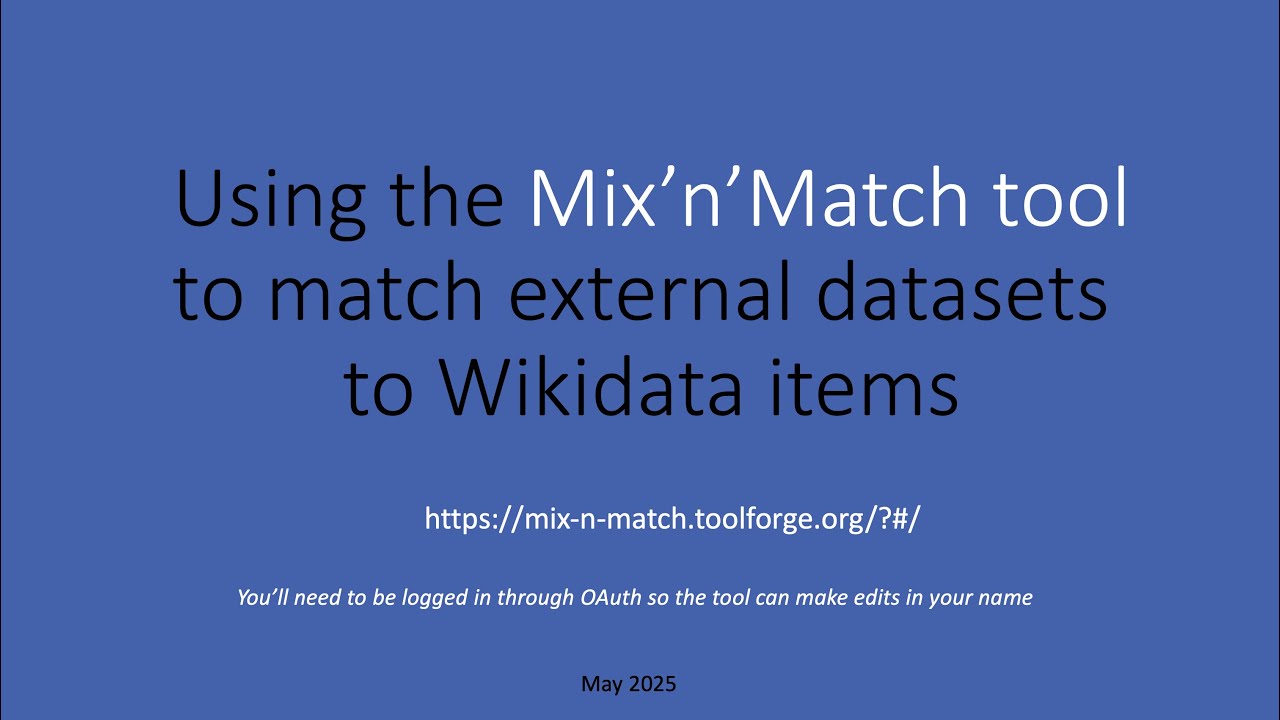 Using the Mix'n'match tool 2025