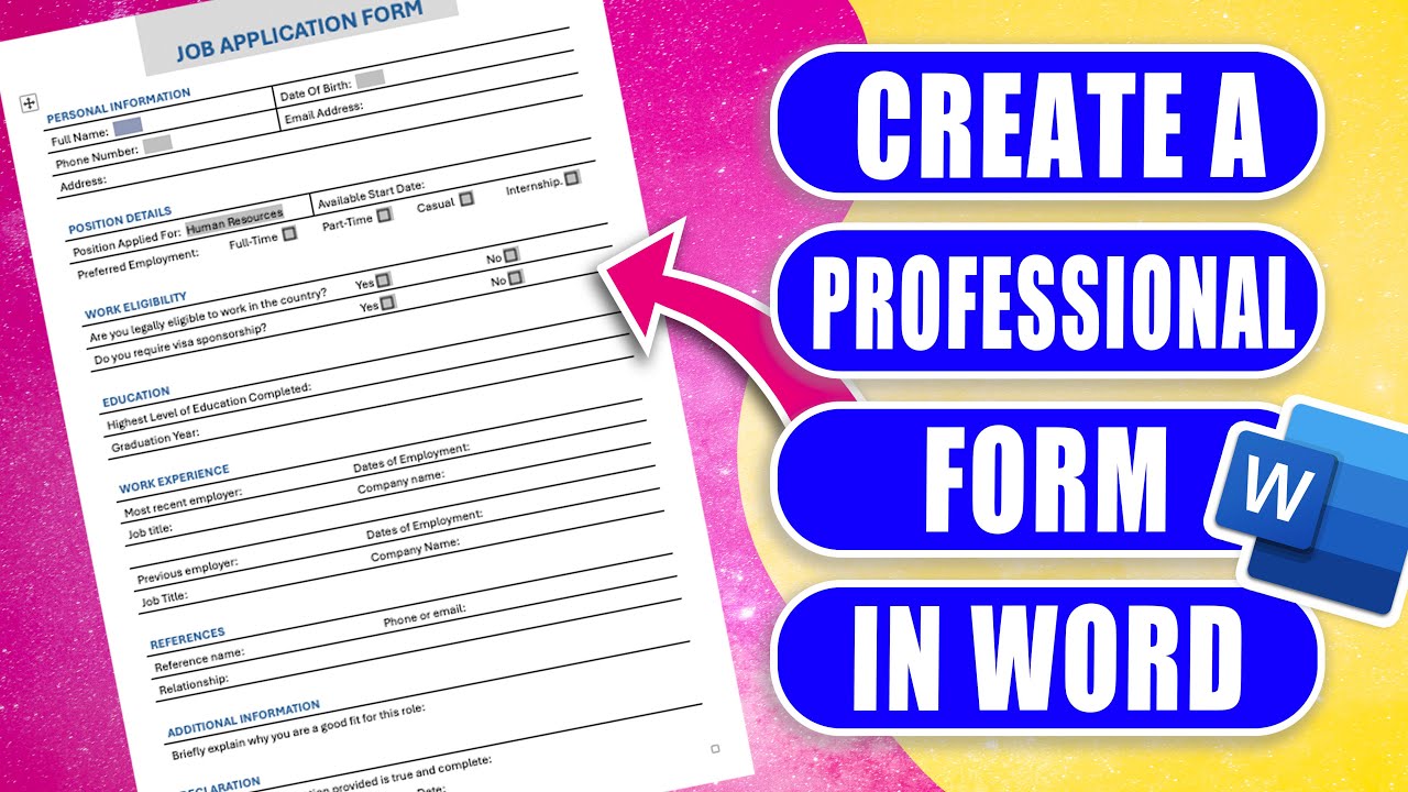How to Make Your Own Job Application Form in Word | Step-by-Step Tutorial